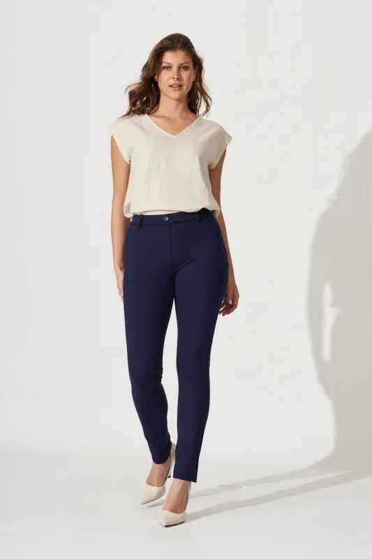 Jina Top In Oatmeal Linen Blend sold by St Frock