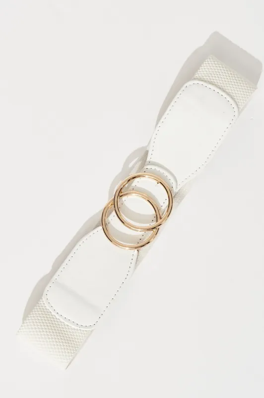 Clara Belt In White Stretch sold by St Frock