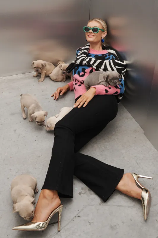 Austin Flare Jeans In Black Denim sold by St Frock