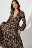 Bridie Maxi Dress In Black With Beige Floral sold by St Frock