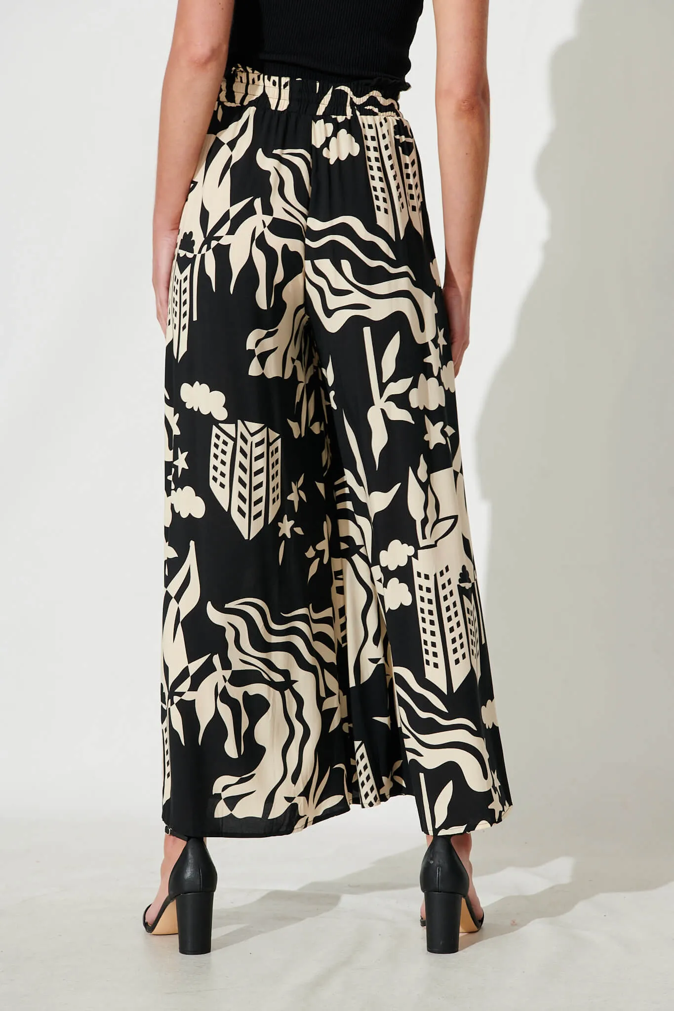 Mariah Pant In Black And Cream Print sold by St Frock product image thumbnail 4