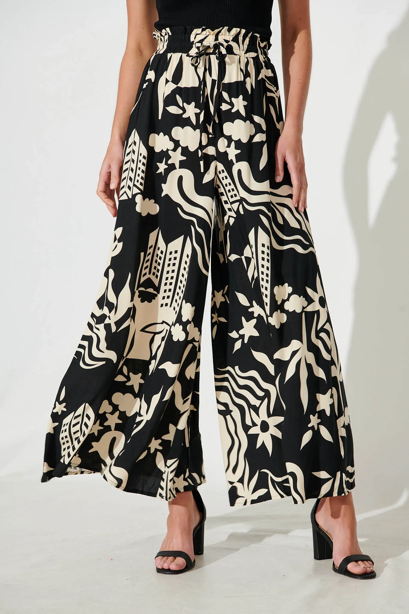 Mariah Pant In Black And Cream Print sold by St Frock product image thumbnail 2