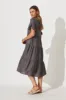Kristen Midi Dress In Mocha Linen Blend sold by St Frock