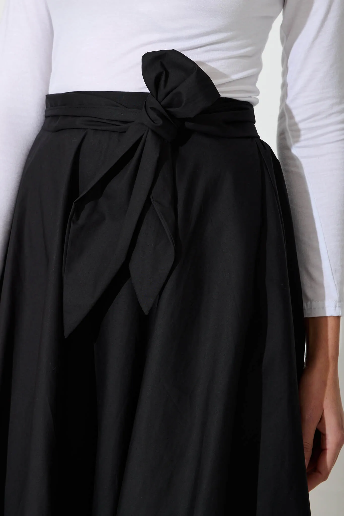 Ivy Midi Skirt In Black Cotton sold by St Frock product image thumbnail 5