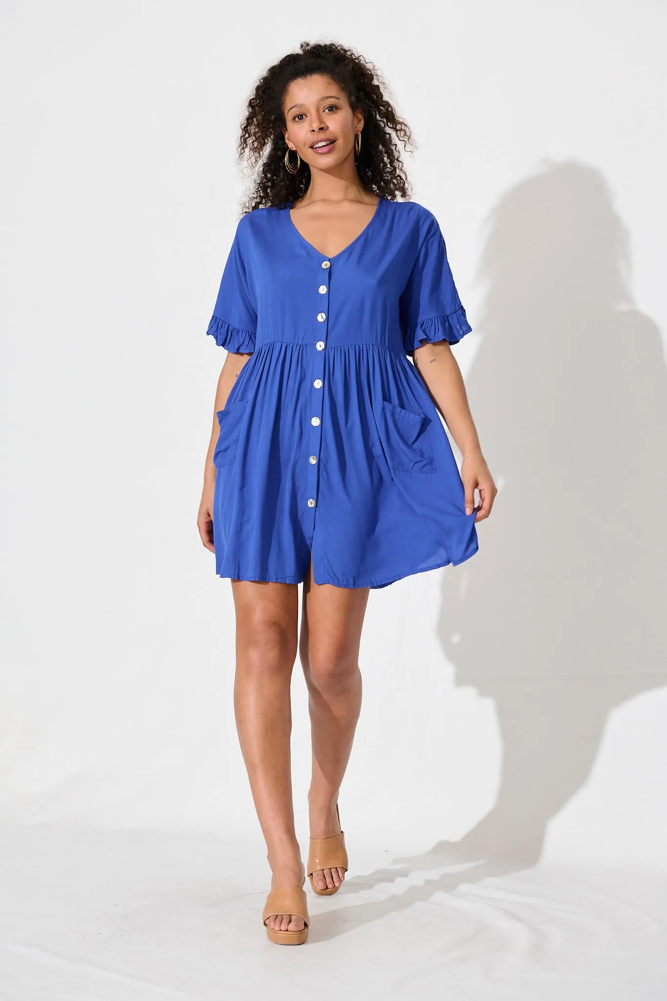 Maybank Smock Dress In Blue sold by St Frock