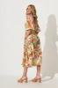 Philadelphia Midi Dress In White With Orange Multi Print sold by St Frock