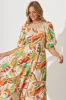 Philadelphia Midi Dress In White With Orange Multi Print sold by St Frock