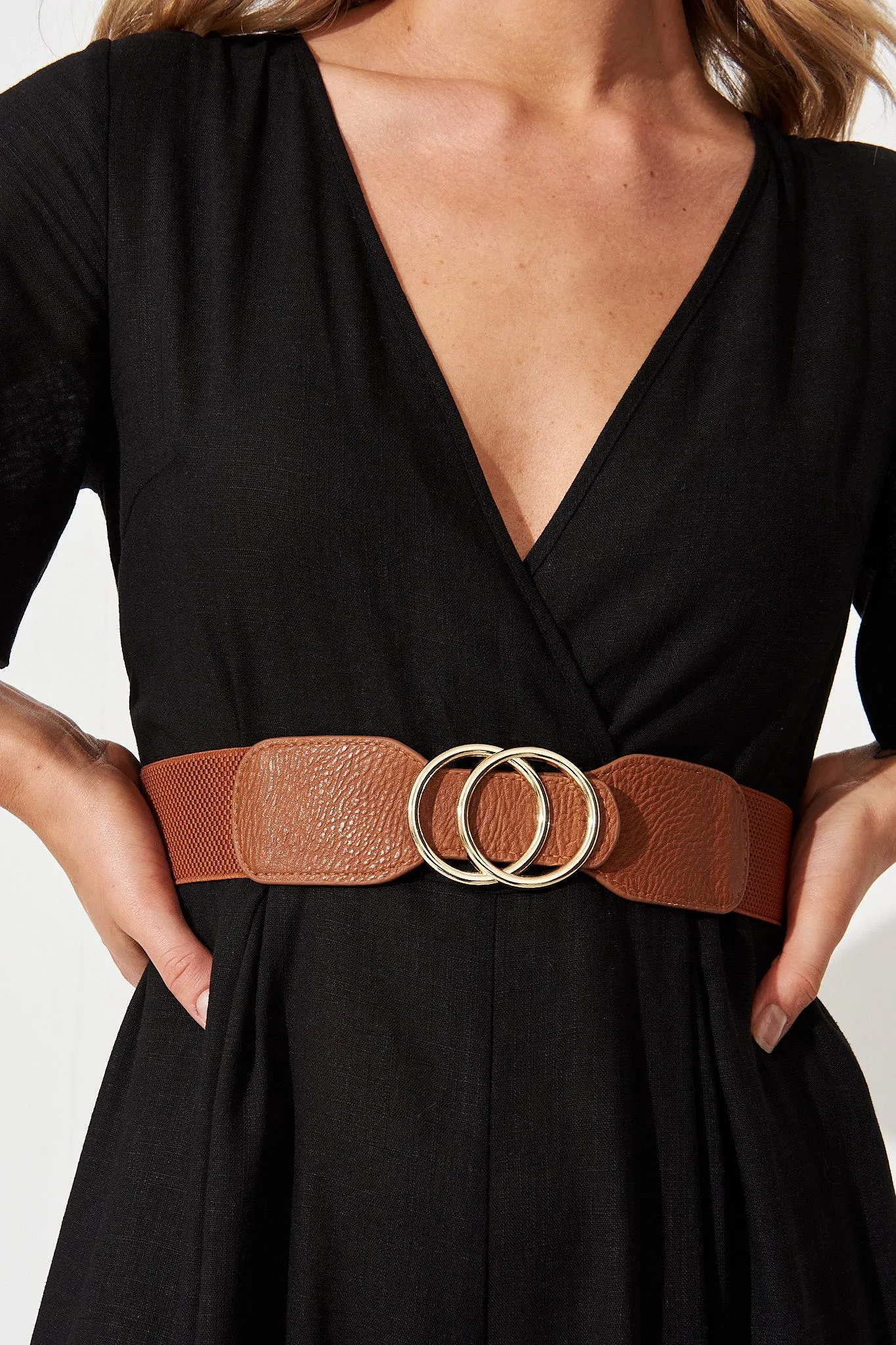 Clara Belt In Brown Stretch sold by St Frock product image thumbnail 3
