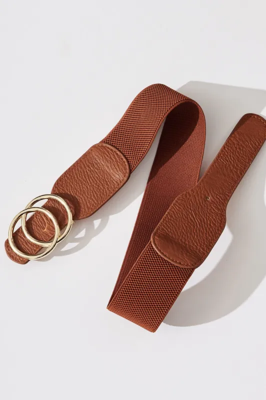 Clara Belt In Brown Stretch sold by St Frock