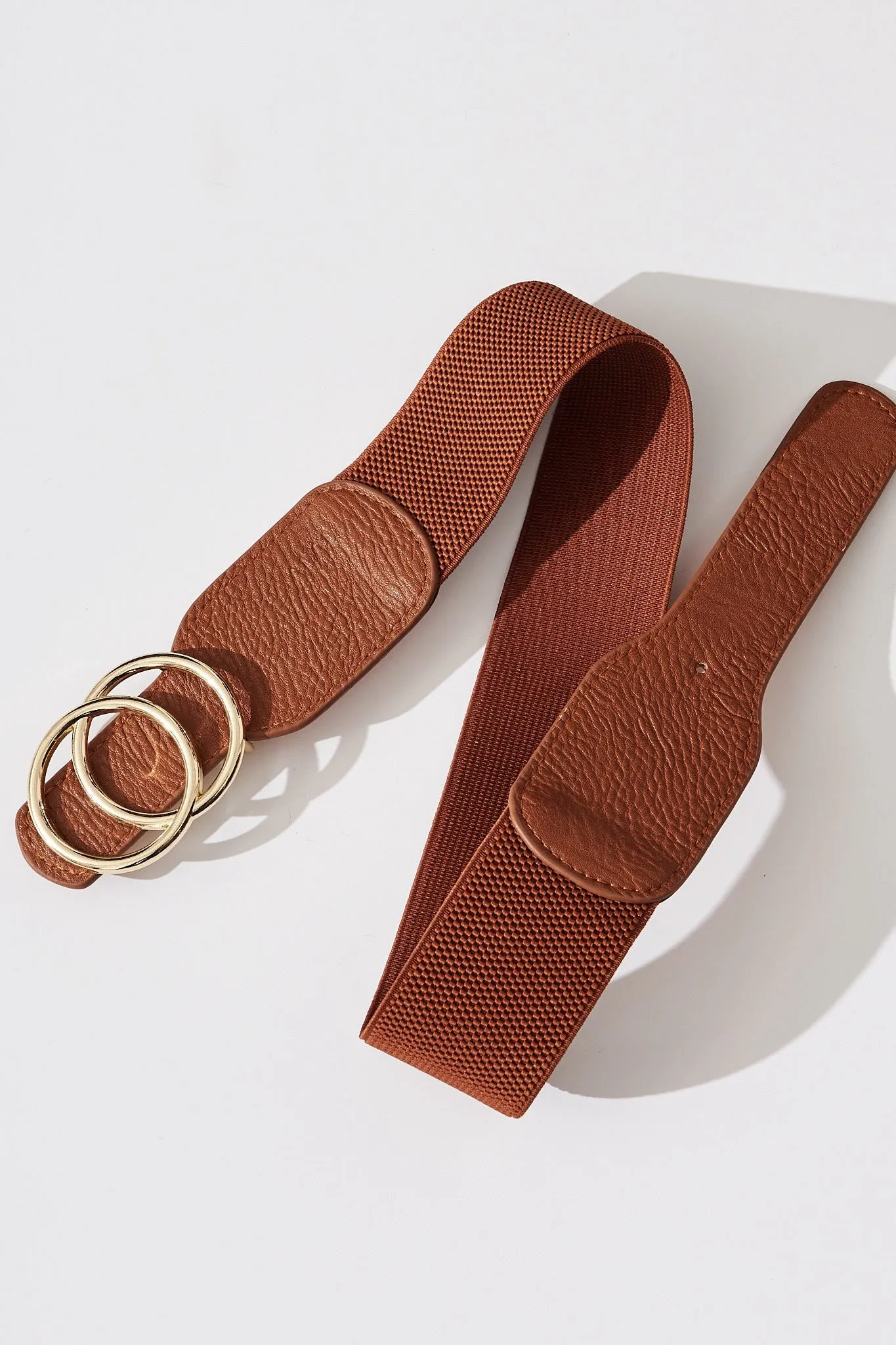 Clara Belt In Brown Stretch sold by St Frock