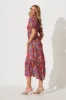 Bed Of Roses Midi Dress In Pink Multi Ditsy Floral sold by St Frock
