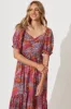 Bed Of Roses Midi Dress In Pink Multi Ditsy Floral sold by St Frock