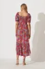 Bed Of Roses Midi Dress In Pink Multi Ditsy Floral sold by St Frock