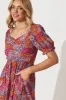 Bed Of Roses Midi Dress In Pink Multi Ditsy Floral sold by St Frock