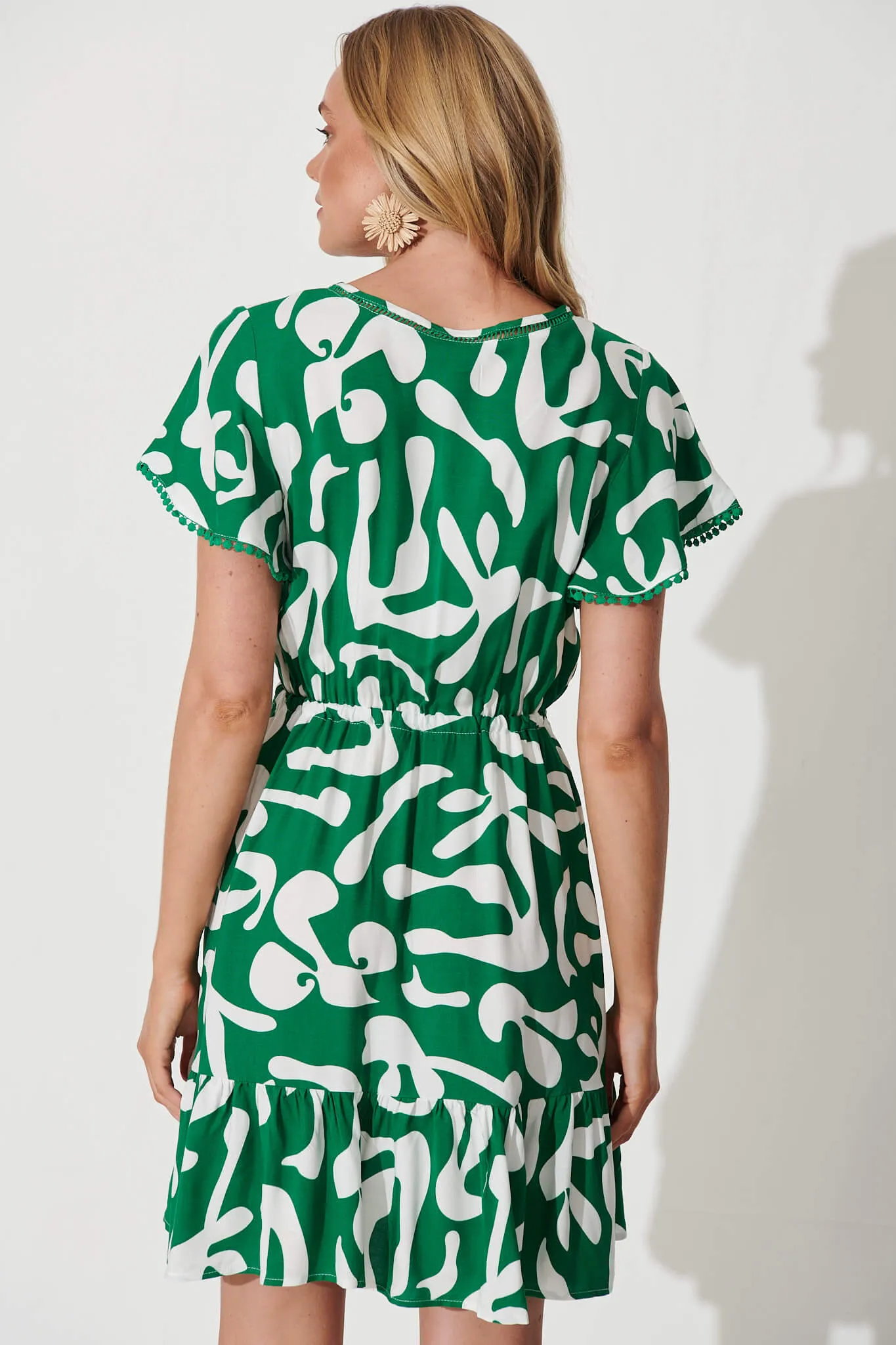 Tara Dress In Green With White Print sold by St Frock product image thumbnail 3