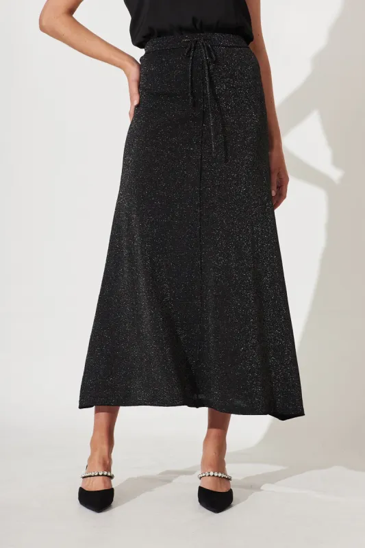 Hope Maxi Skirt In Black Lurex sold by St Frock
