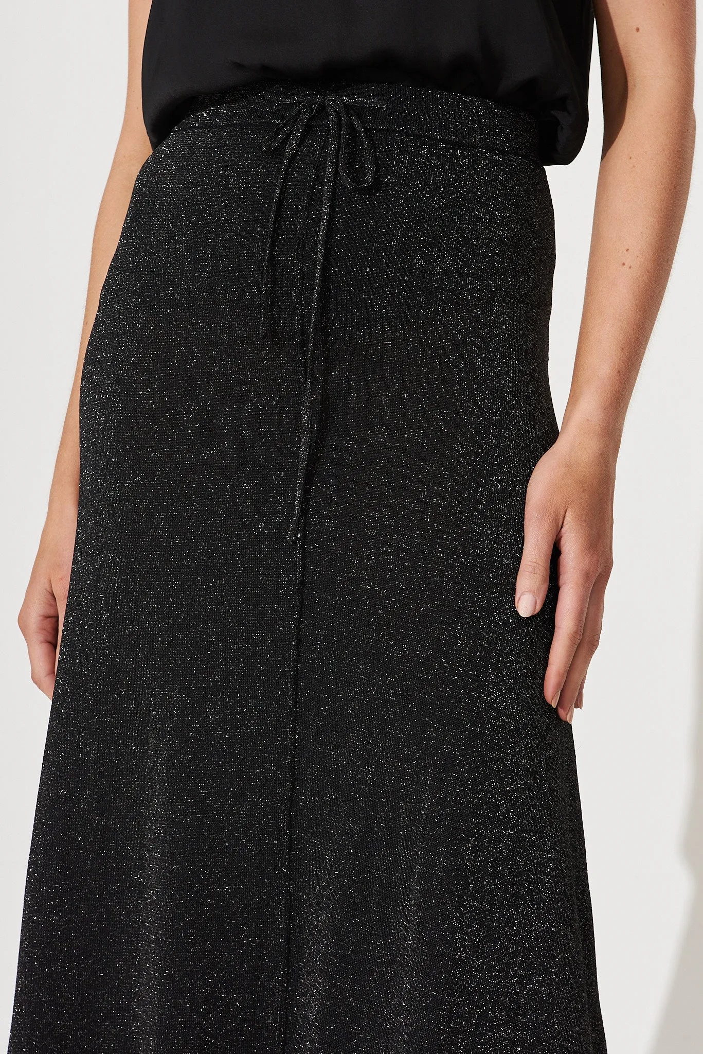 Hope Maxi Skirt In Black Lurex sold by St Frock product image thumbnail 5