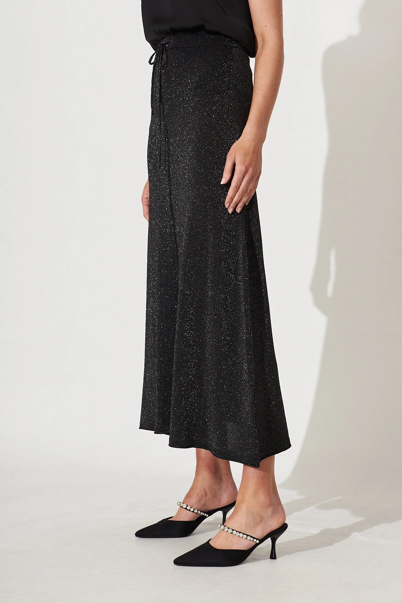 Hope Maxi Skirt In Black Lurex sold by St Frock product image thumbnail 2