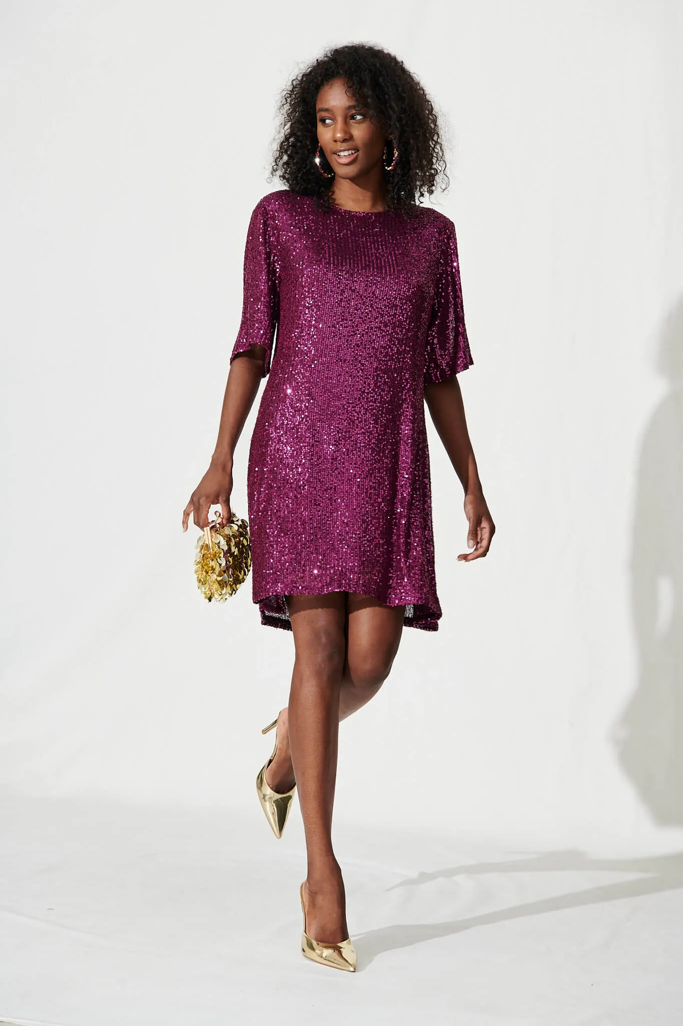 Its Me Dress In Plum Sequin sold by St Frock product image thumbnail 4
