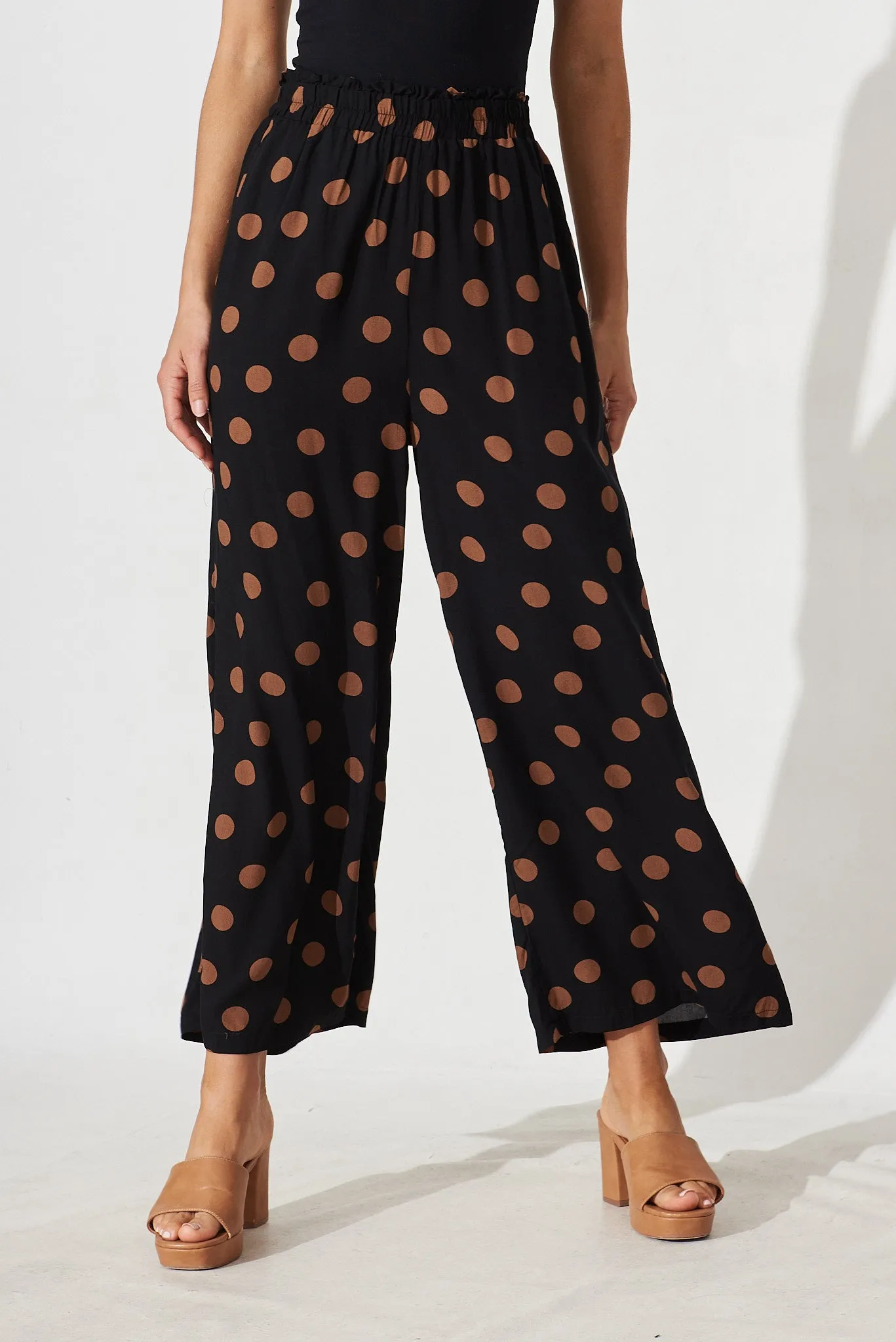 Julissa Pant In Black With Brown Spot sold by St Frock product image thumbnail 2