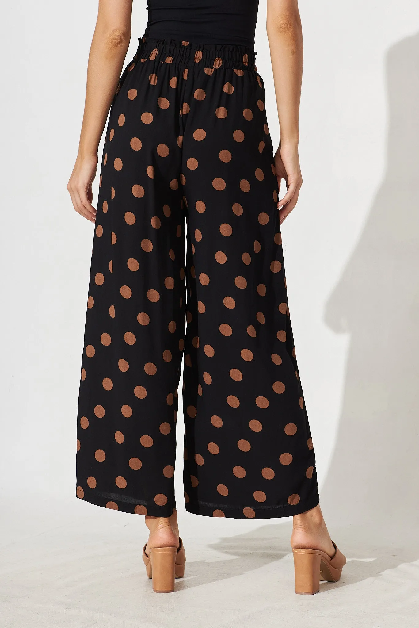 Julissa Pant In Black With Brown Spot sold by St Frock product image thumbnail 4
