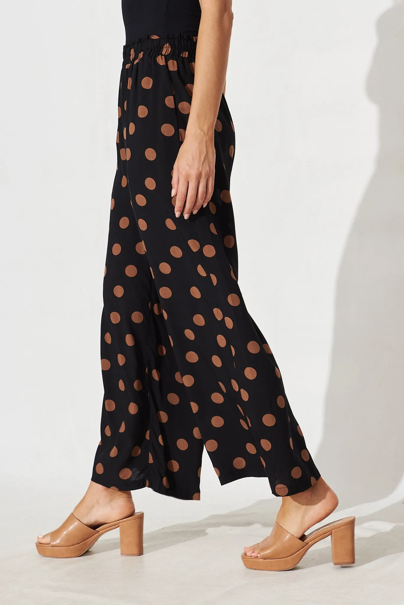 Julissa Pant In Black With Brown Spot sold by St Frock product image thumbnail 3