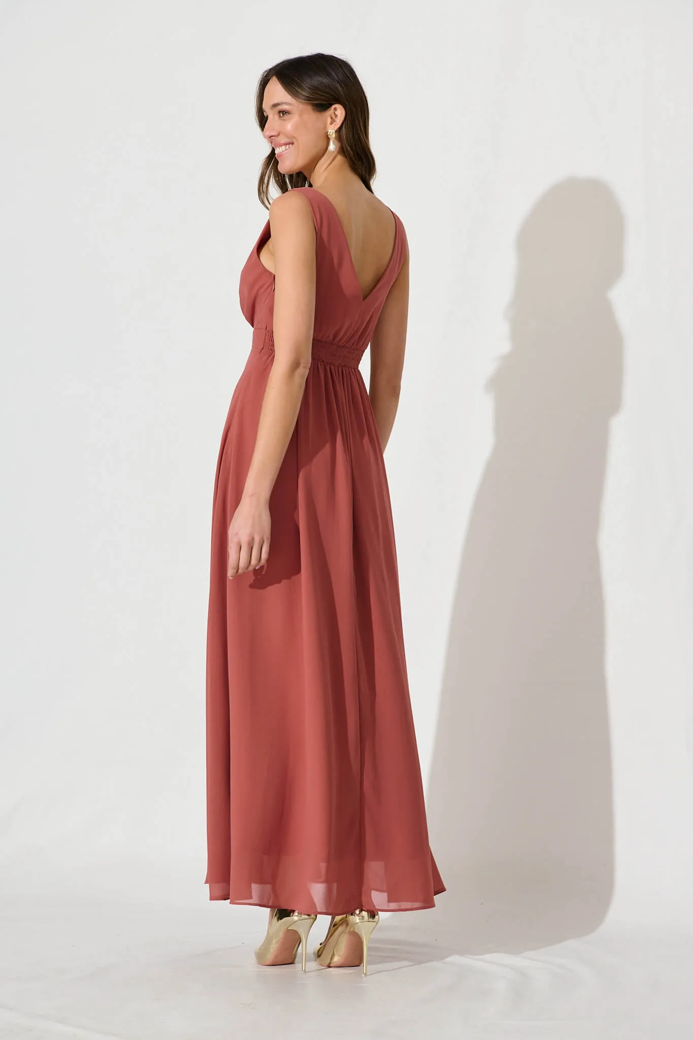 Wonderful Maxi Dress In Dusty Rose sold by St Frock product image thumbnail 4