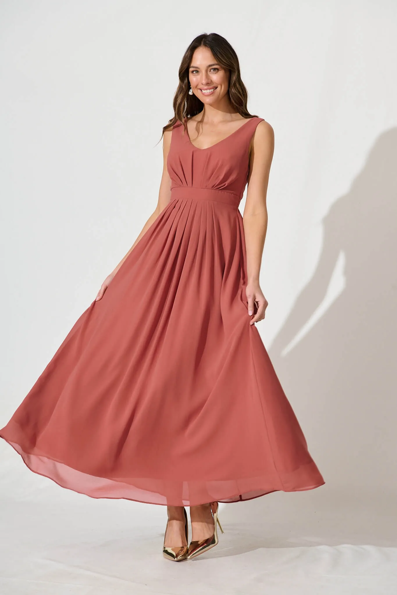 Wonderful Maxi Dress In Dusty Rose sold by St Frock