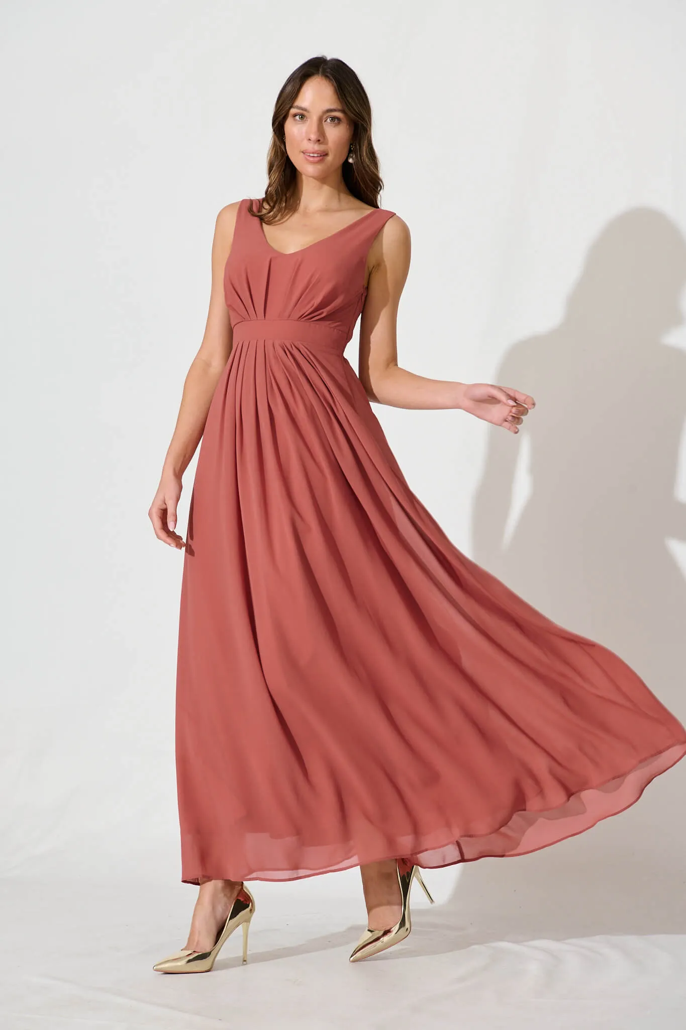 Wonderful Maxi Dress In Dusty Rose sold by St Frock product image thumbnail 3