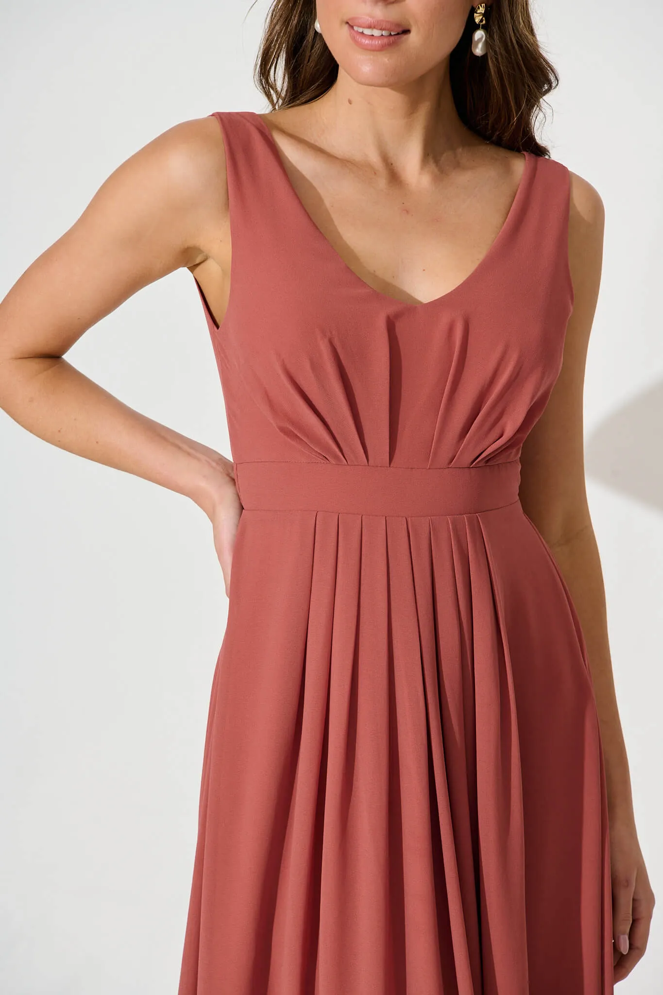Wonderful Maxi Dress In Dusty Rose sold by St Frock product image thumbnail 5