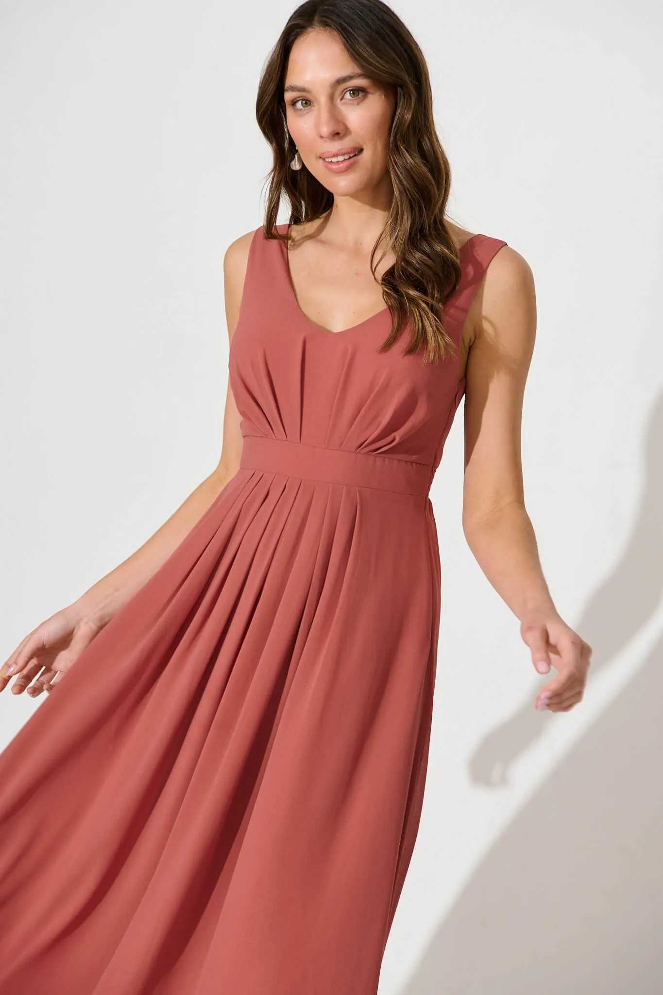 Wonderful Maxi Dress In Dusty Rose sold by St Frock product image thumbnail 2