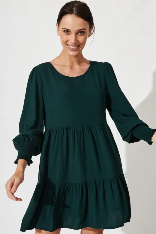 Playa Smock Dress in Emerald sold by St Frock