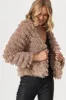 Elysian Faux Fur Jacket In Mocha sold by St Frock