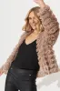Elysian Faux Fur Jacket In Mocha sold by St Frock