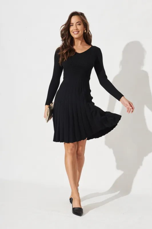 Koby Knit Dress In Black sold by St Frock