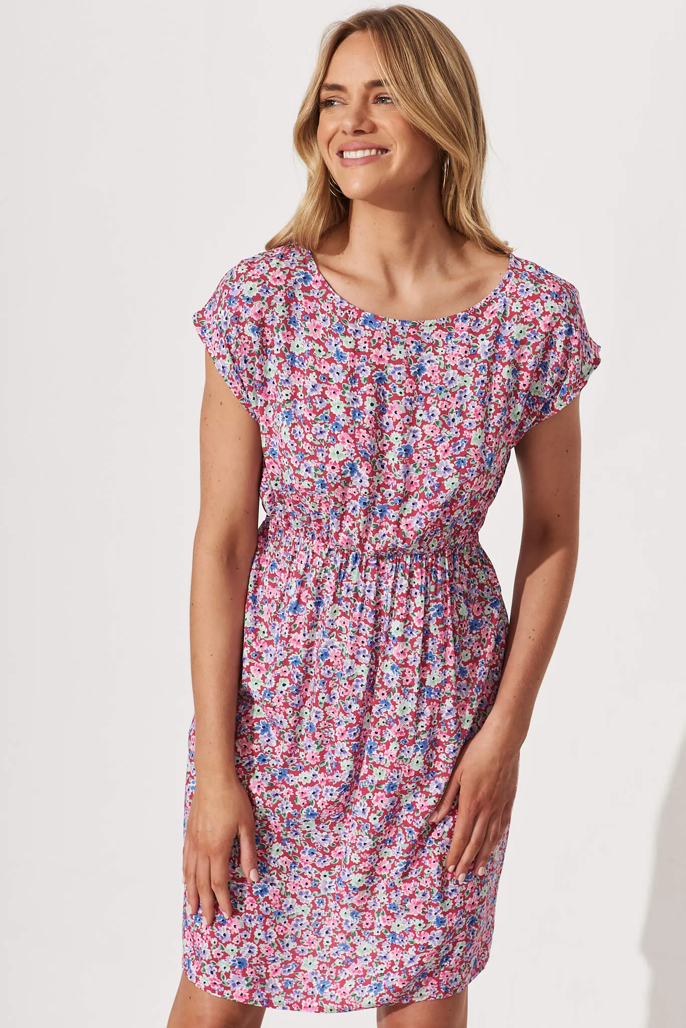 Darcy Dress In Pink Multi Floral sold by St Frock product image thumbnail 2