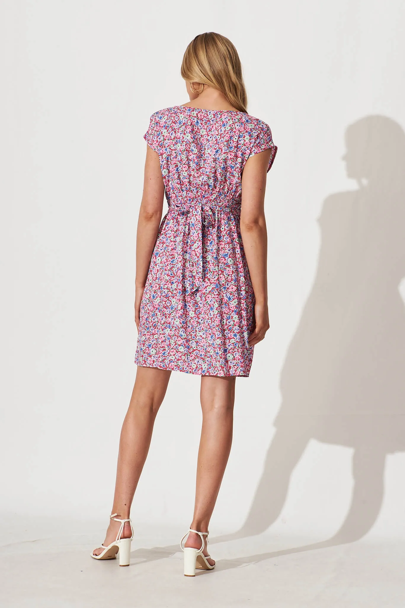 Darcy Dress In Pink Multi Floral sold by St Frock product image thumbnail 4