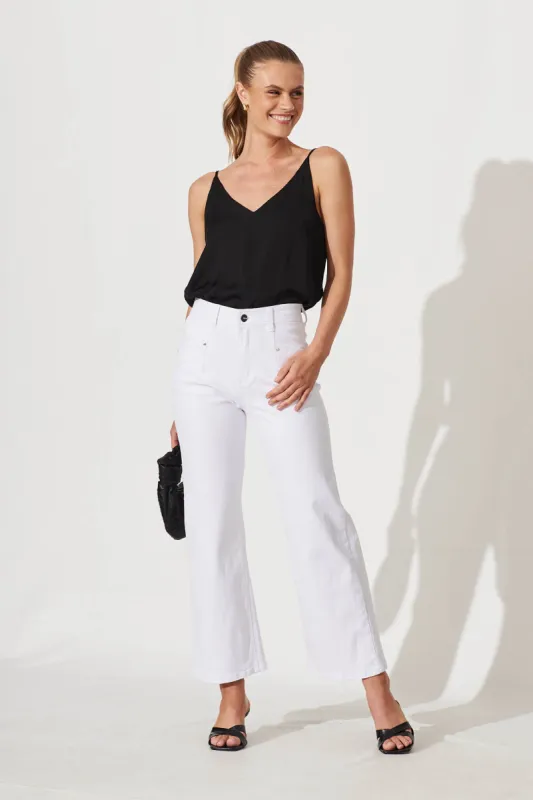 Margaret High Rise Wide Leg Jean In Optic White Denim sold by St Frock