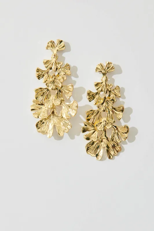 Serenity Drop Earrings In Gold sold by St Frock