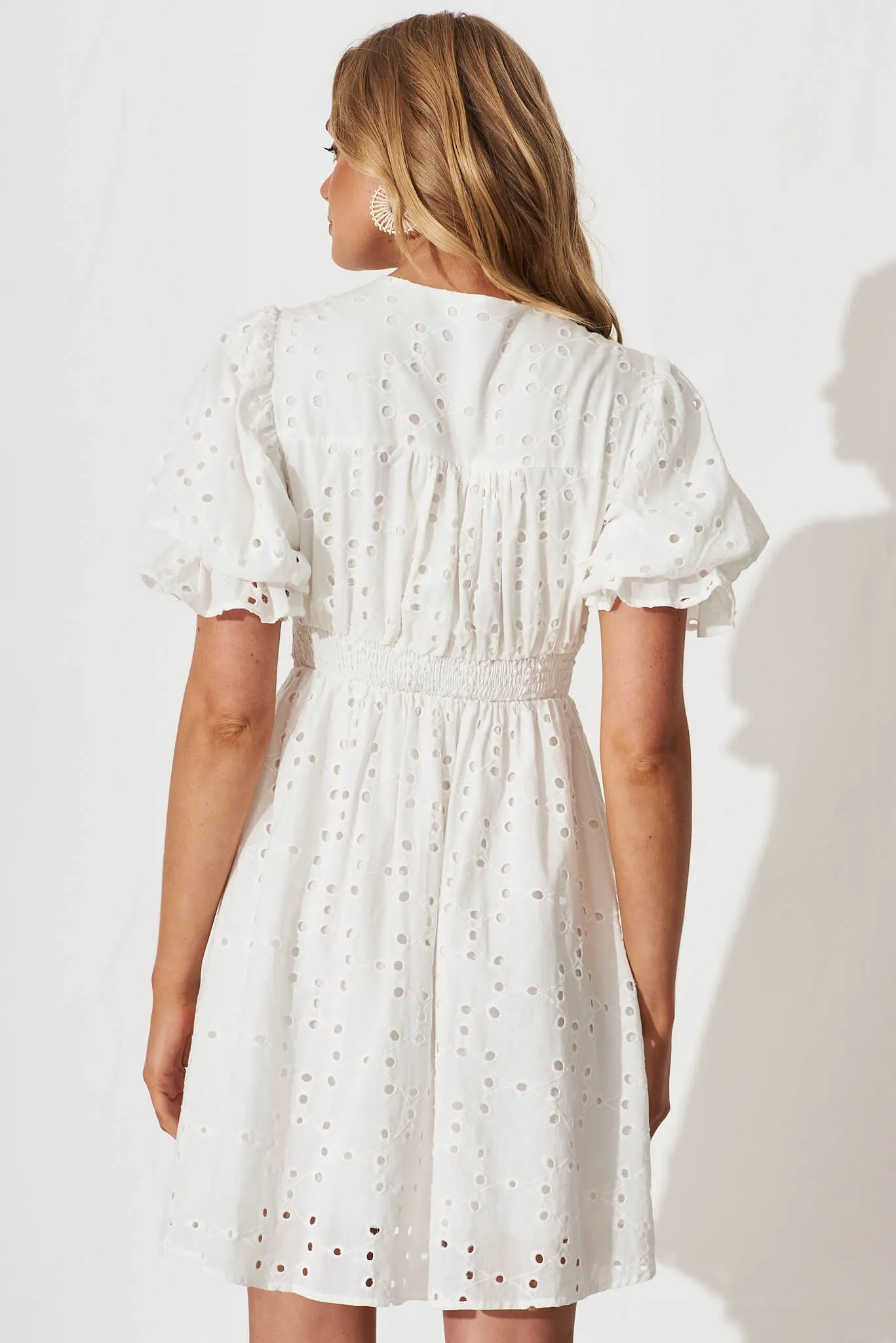 Tori Dress In White Cotton Broderie sold by St Frock product image thumbnail 3