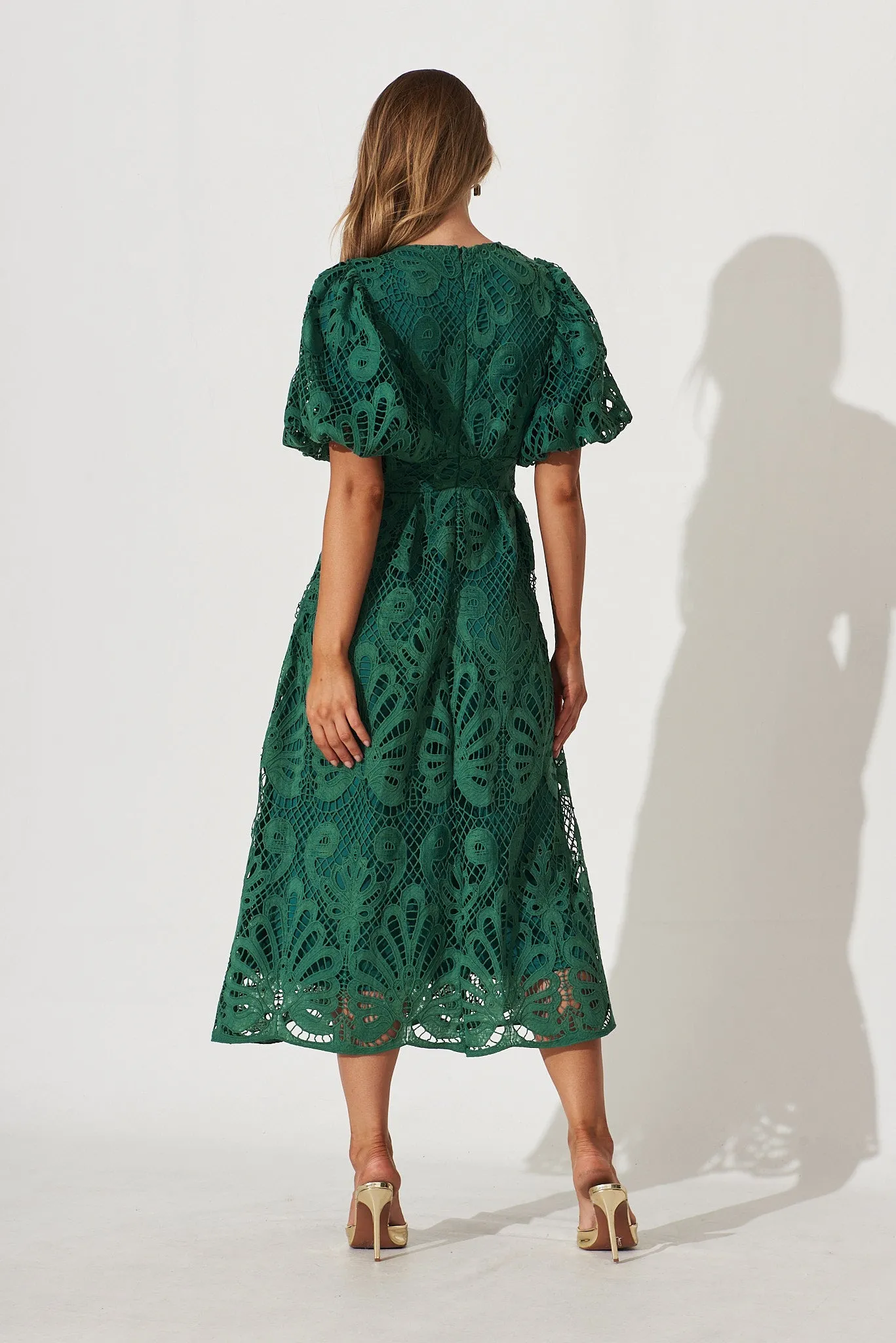 Millie Lace Maxi Dress In Emerald sold by St Frock product image thumbnail 4