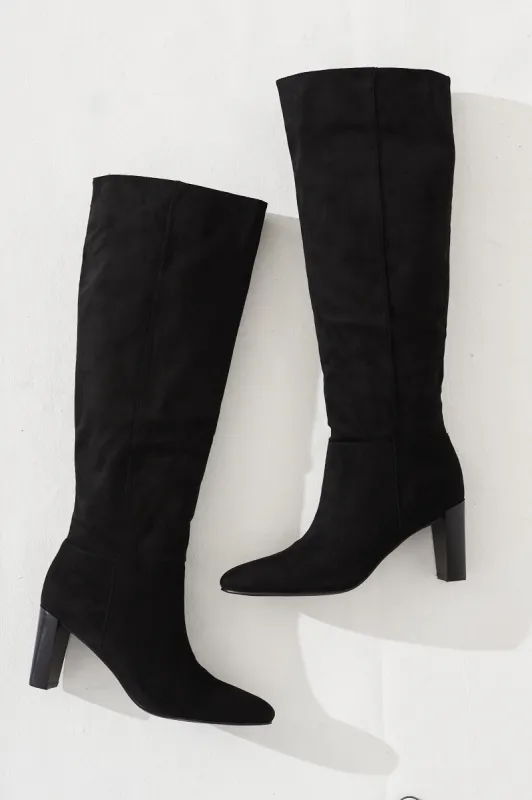 Billini Gable Boot In Black Suedette sold by St Frock