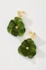 Artemis Drop Earrings In Gold With Green Resin sold by St Frock