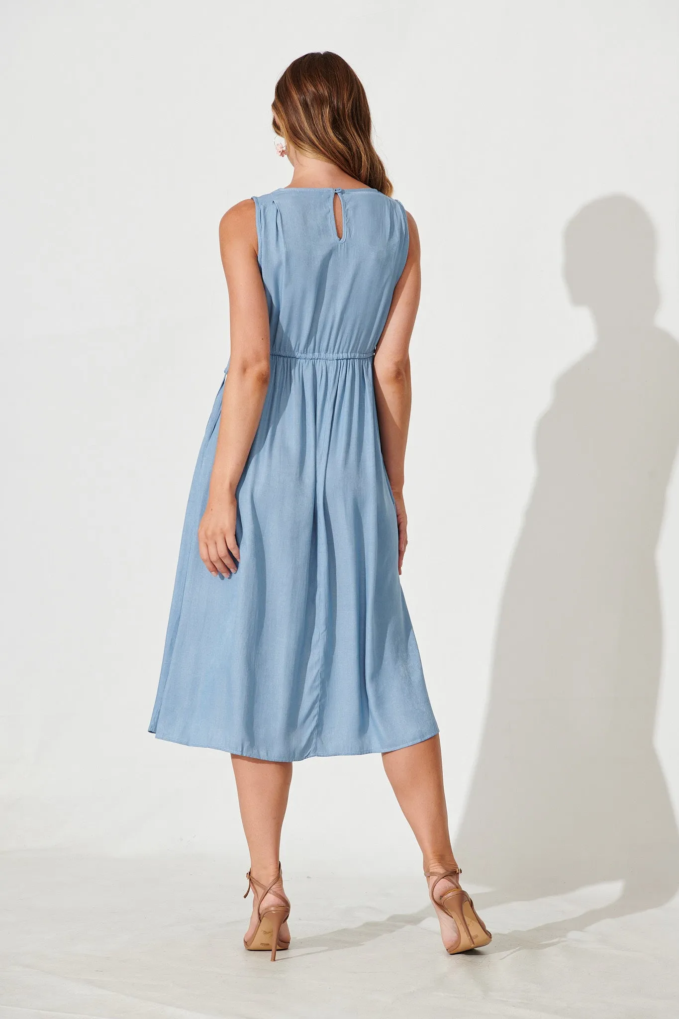 Stelley Midi Dress In Blue Cotton Blend sold by St Frock product image thumbnail 3