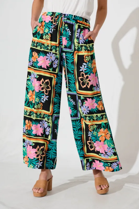 Romeo Pant In Black Multi Print sold by St Frock
