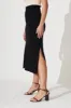 Freyja Midi Knit Skirt In Black Cotton Blend sold by St Frock
