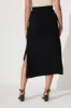 Freyja Midi Knit Skirt In Black Cotton Blend sold by St Frock