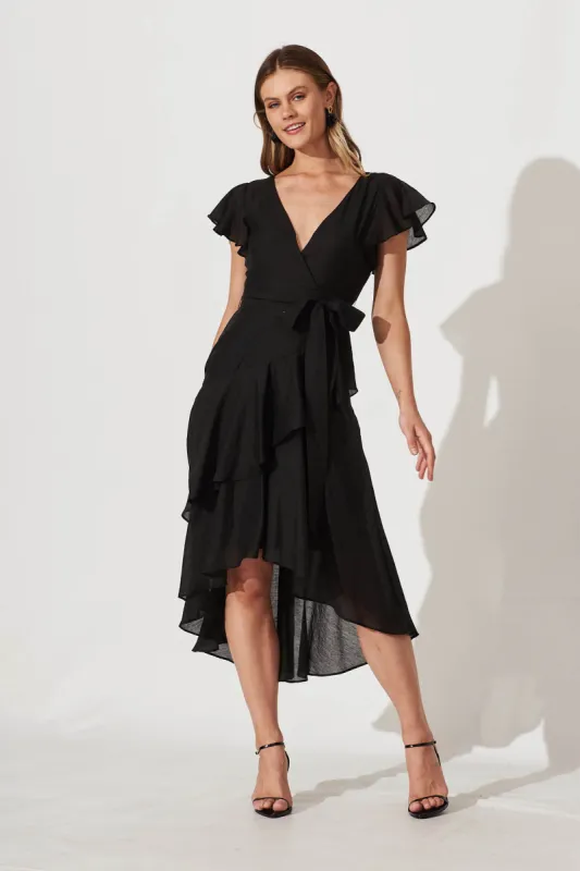 Cheerful Midi Dress In Black sold by St Frock
