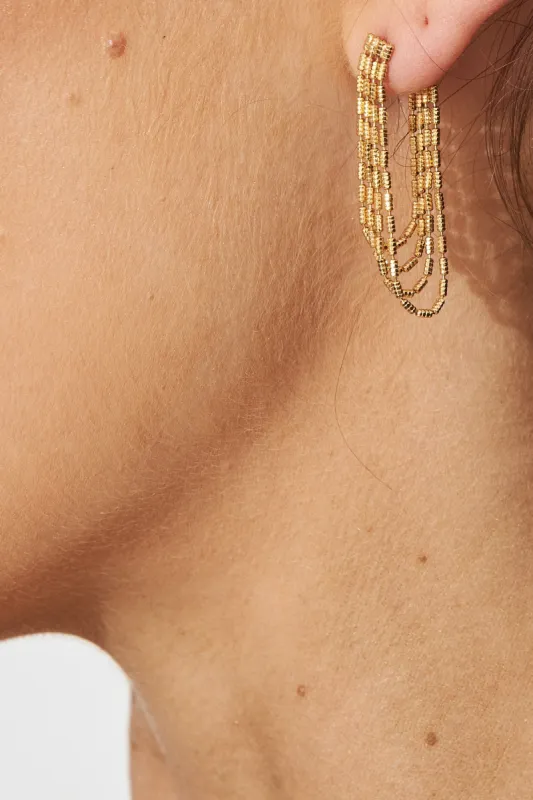 August + Delilah Odetta Earrings In Gold sold by St Frock