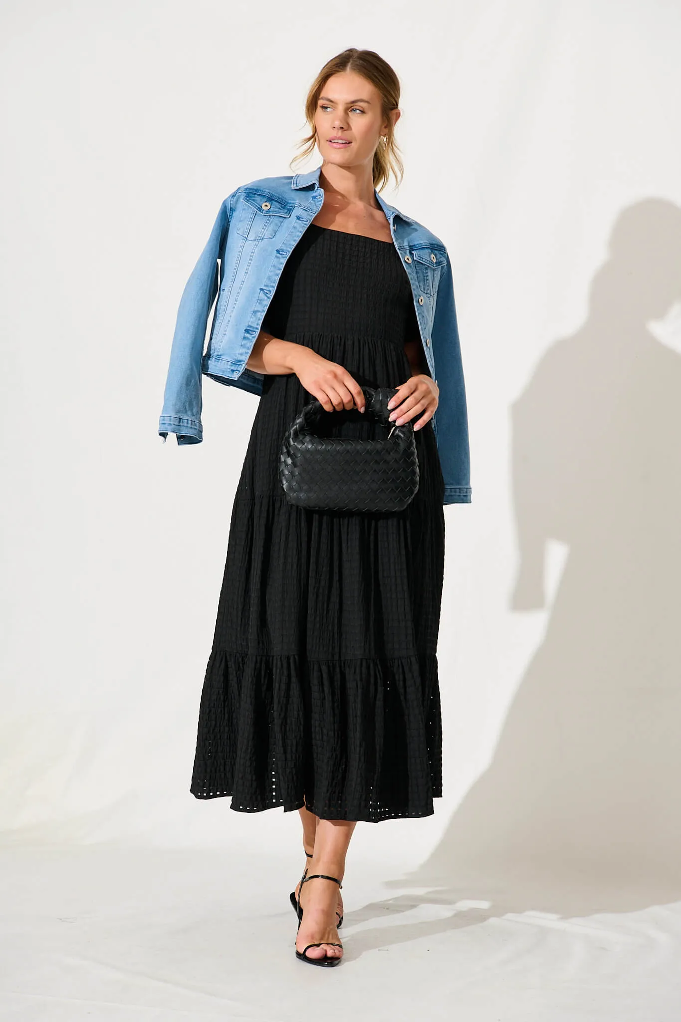 Zoya Maxi Dress In Black Cotton Blend sold by St Frock product image thumbnail 5